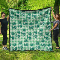 Green Palaka Hawaii Quilt Hawaiian Lehua Blossoms LT05 - Polynesian Pride