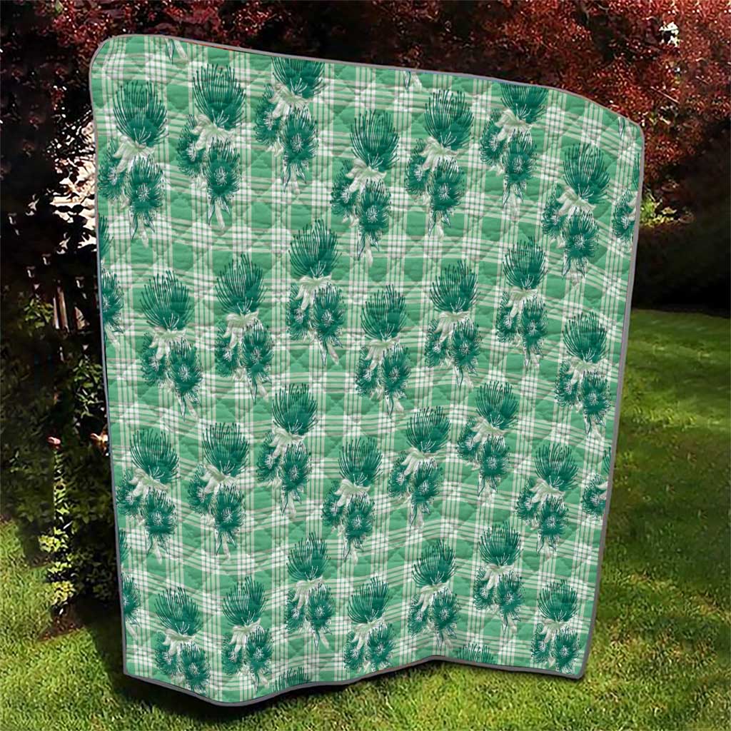 Green Palaka Hawaii Quilt Hawaiian Lehua Blossoms LT05 - Polynesian Pride