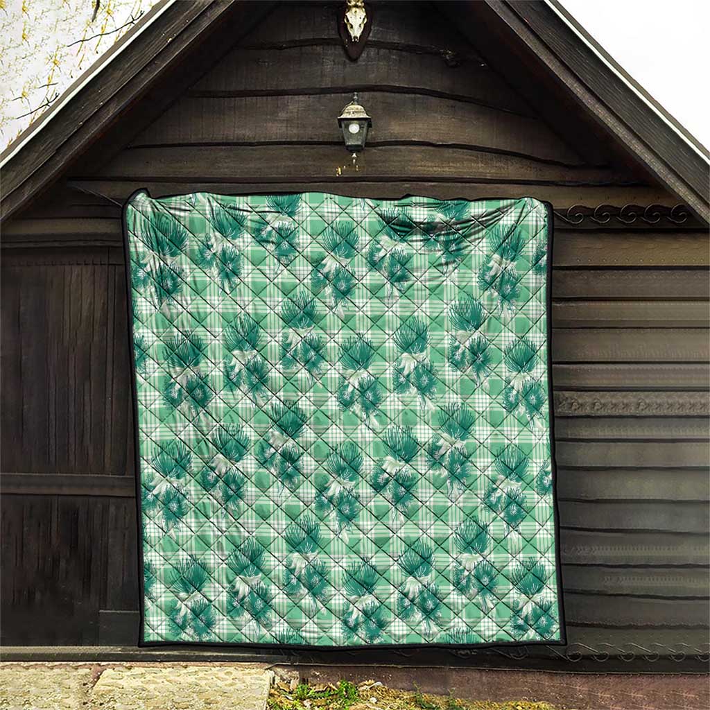 Green Palaka Hawaii Quilt Hawaiian Lehua Blossoms LT05 - Polynesian Pride
