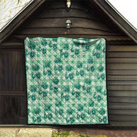 Green Palaka Hawaii Quilt Hawaiian Lehua Blossoms LT05 - Polynesian Pride