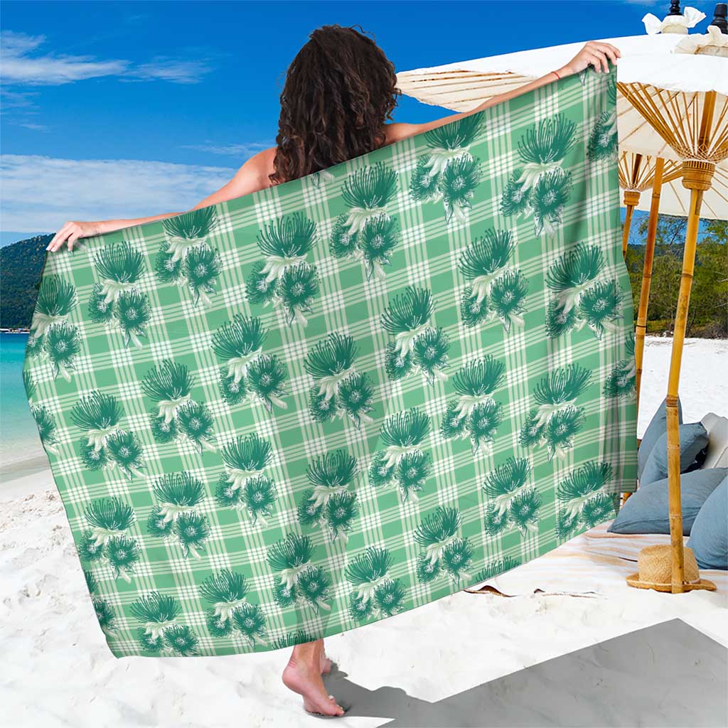 Green Palaka Hawaii Sarong Hawaiian Lehua Blossoms LT05 One Size 44 x 66 inches Green - Polynesian Pride