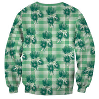 Green Palaka Hawaii Sweatshirt Hawaiian Lehua Blossoms LT05 - Polynesian Pride