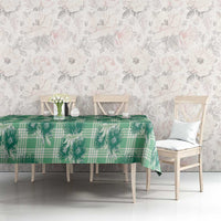 Green Palaka Hawaii Tablecloth Hawaiian Lehua Blossoms LT05 - Polynesian Pride