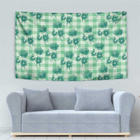 Green Palaka Hawaii Tapestry Hawaiian Lehua Blossoms LT05 - Polynesian Pride