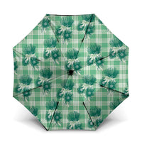 Green Palaka Hawaii Umbrella Hawaiian Lehua Blossoms LT05 One Size Folded 11.42 inch Opened Diameter 37.4 inch Green - Polynesian Pride