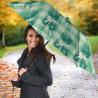 Green Palaka Hawaii Umbrella Hawaiian Lehua Blossoms LT05 - Polynesian Pride