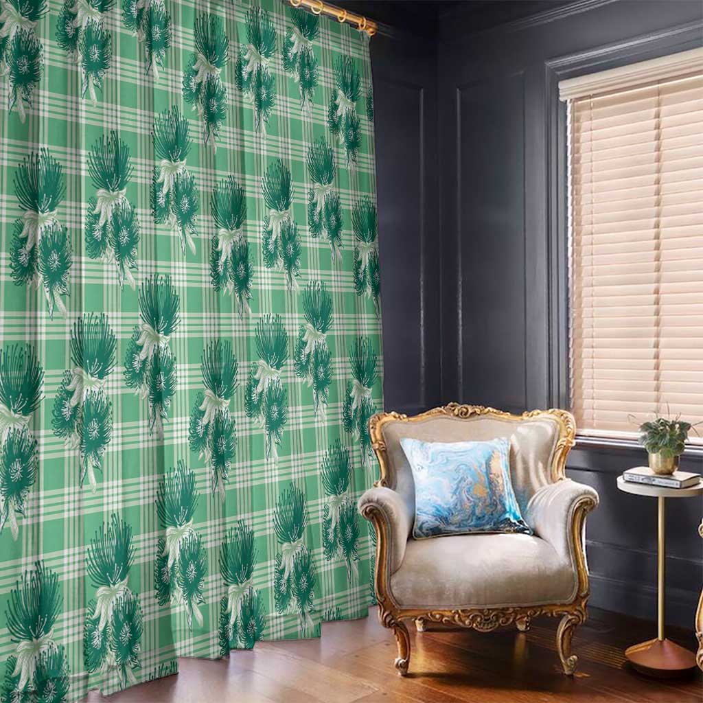 Green Palaka Hawaii Window Curtain Hawaiian Lehua Blossoms LT05 - Polynesian Pride
