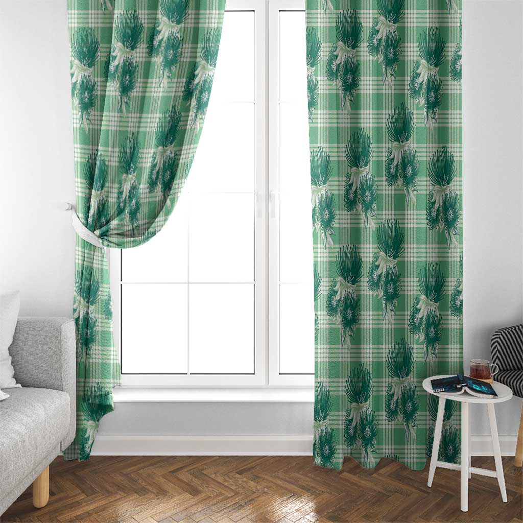 Green Palaka Hawaii Window Curtain Hawaiian Lehua Blossoms LT05 - Polynesian Pride