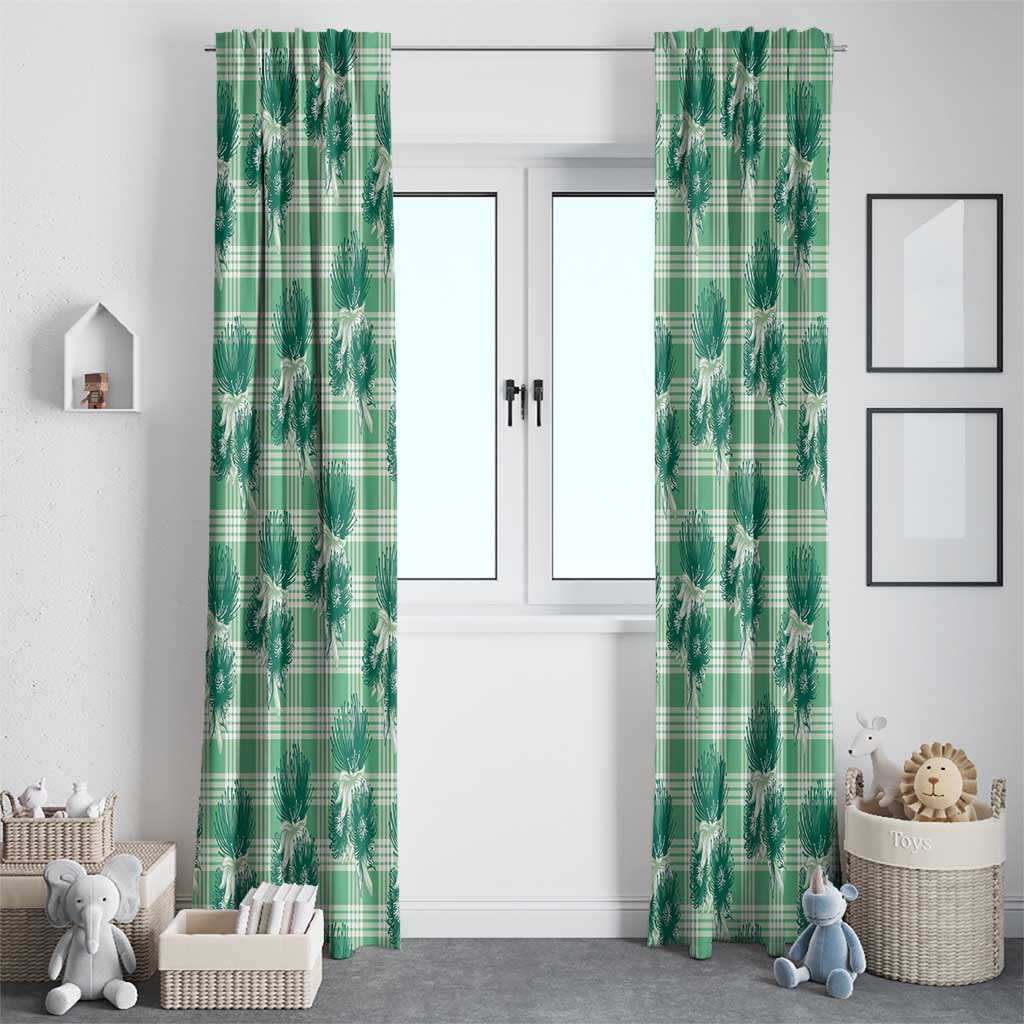 Green Palaka Hawaii Window Curtain Hawaiian Lehua Blossoms LT05 - Polynesian Pride