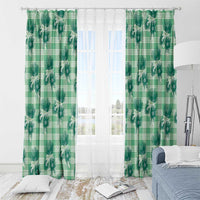 Green Palaka Hawaii Window Curtain Hawaiian Lehua Blossoms LT05 - Polynesian Pride