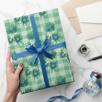 Green Palaka Hawaii Wrapping Paper Hawaiian Lehua Blossoms LT05 - Polynesian Pride