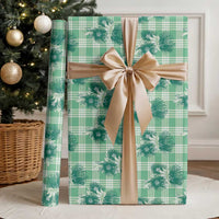 Green Palaka Hawaii Wrapping Paper Hawaiian Lehua Blossoms LT05 - Polynesian Pride