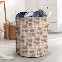Brown Palaka Hawaii Laundry Basket Hawaiian Lehua Blossoms LT05 Brown - Polynesian Pride
