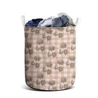 Brown Palaka Hawaii Laundry Basket Hawaiian Lehua Blossoms LT05 - Polynesian Pride