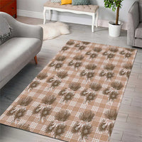 Brown Palaka Hawaii Area Rug Hawaiian Lehua Blossoms LT05 - Polynesian Pride