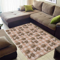 Brown Palaka Hawaii Area Rug Hawaiian Lehua Blossoms LT05 - Polynesian Pride