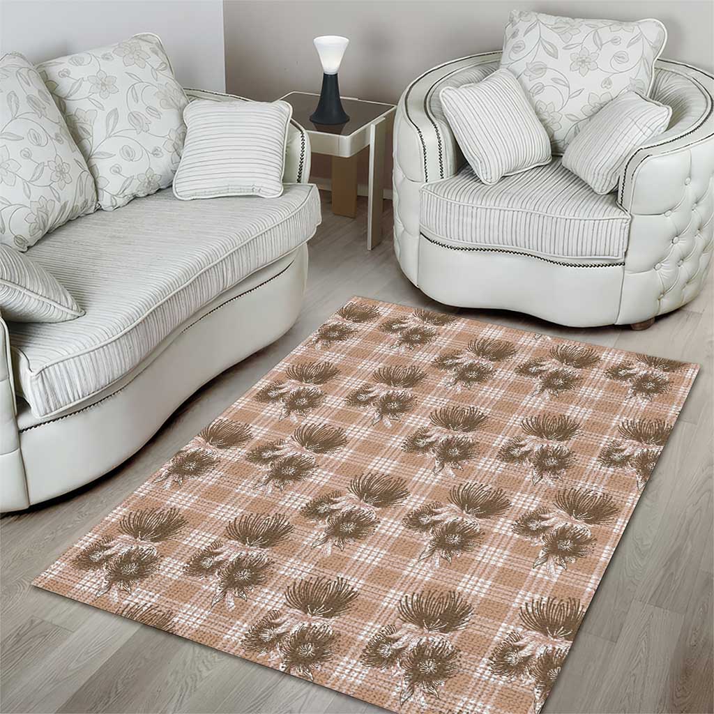 Brown Palaka Hawaii Area Rug Hawaiian Lehua Blossoms LT05 - Polynesian Pride