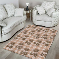 Brown Palaka Hawaii Area Rug Hawaiian Lehua Blossoms LT05 - Polynesian Pride