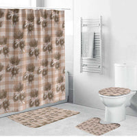 Brown Palaka Hawaii Bathroom Set Hawaiian Lehua Blossoms LT05 Bathroom Set (4 pcs) Brown - Polynesian Pride