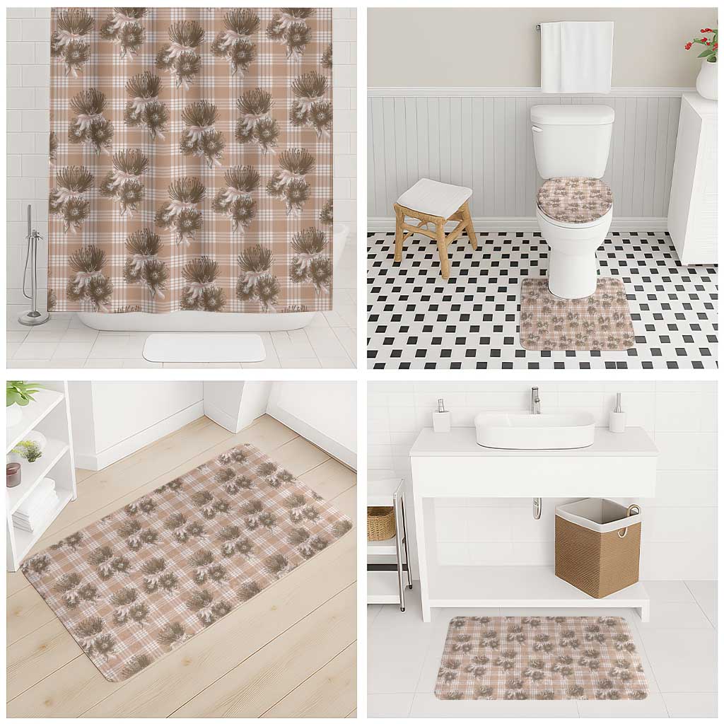 Brown Palaka Hawaii Bathroom Set Hawaiian Lehua Blossoms LT05 - Polynesian Pride