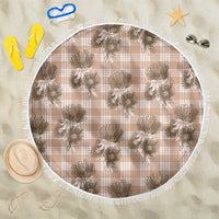 Brown Palaka Hawaii Beach Blanket Hawaiian Lehua Blossoms LT05 One Size 150cm Brown - Polynesian Pride