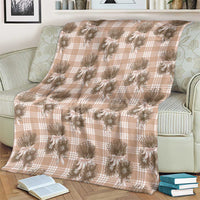 Brown Palaka Hawaii Blanket Hawaiian Lehua Blossoms LT05 - Polynesian Pride