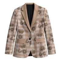Brown Palaka Hawaii Blazer Hawaiian Lehua Blossoms LT05 Unisex Brown - Polynesian Pride