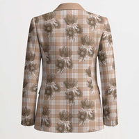 Brown Palaka Hawaii Blazer Hawaiian Lehua Blossoms LT05 - Polynesian Pride