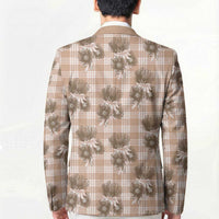 Brown Palaka Hawaii Blazer Hawaiian Lehua Blossoms LT05 - Polynesian Pride