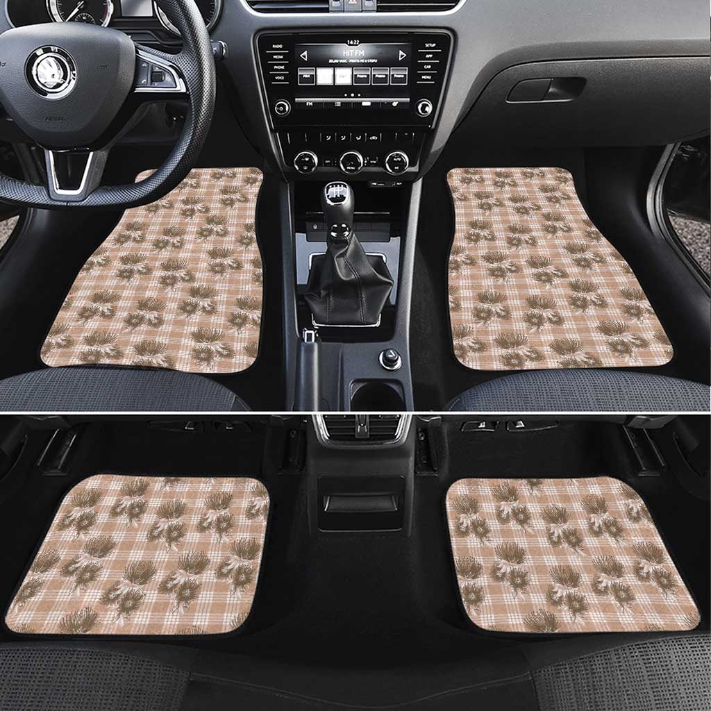 Brown Palaka Hawaii Car Mats Hawaiian Lehua Blossoms LT05 Set 4pcs Brown - Polynesian Pride