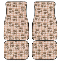 Brown Palaka Hawaii Car Mats Hawaiian Lehua Blossoms LT05 - Polynesian Pride