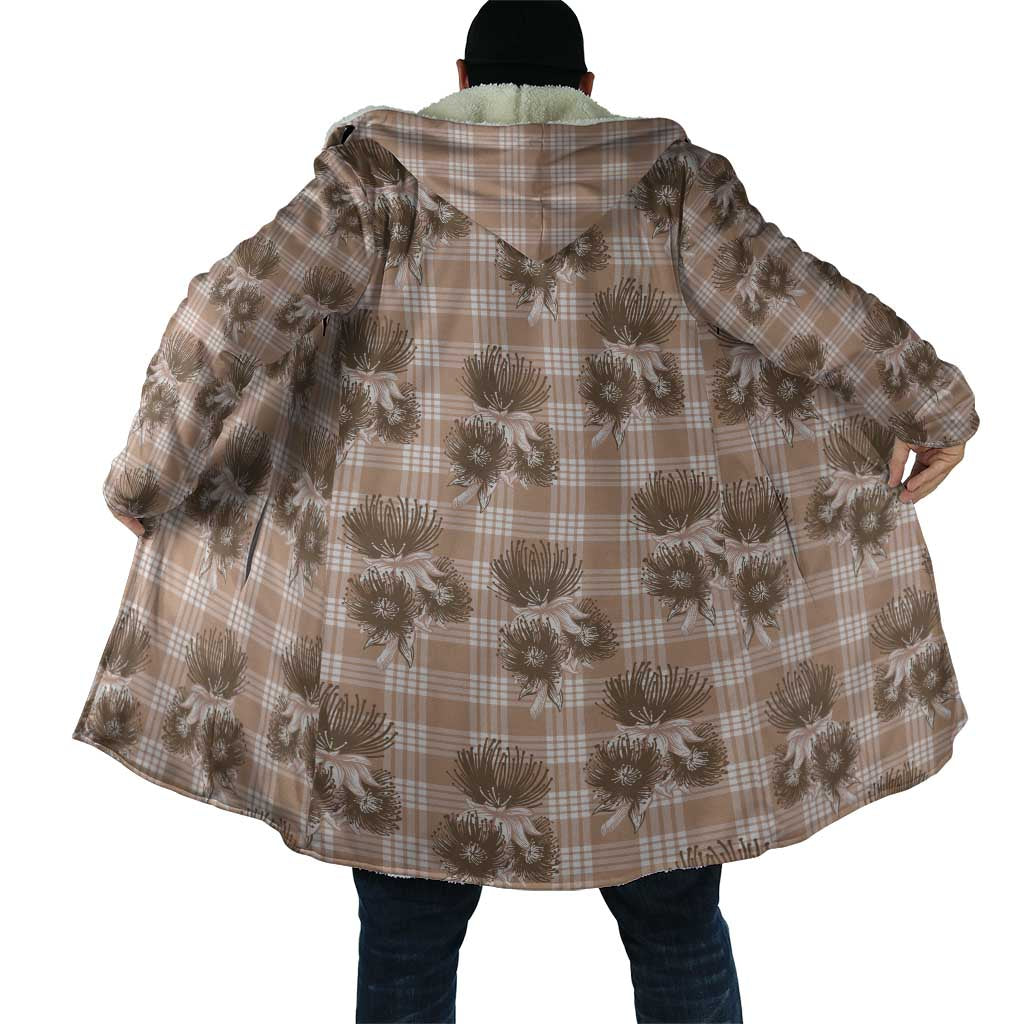 Brown Palaka Hawaii Cloak Hawaiian Lehua Blossoms LT05 - Polynesian Pride