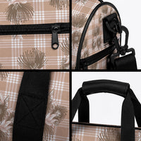 Brown Palaka Hawaii Duffle Bag Hawaiian Lehua Blossoms LT05 - Polynesian Pride