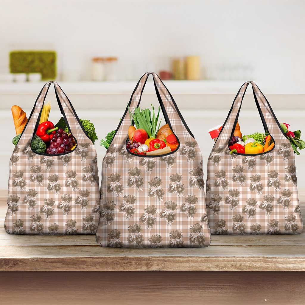 Brown Palaka Hawaii Grocery Bag Hawaiian Lehua Blossoms LT05 3-pack One Size Brown - Polynesian Pride