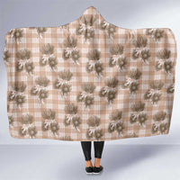 Brown Palaka Hawaii Hooded Blanket Hawaiian Lehua Blossoms LT05 One Size Brown - Polynesian Pride