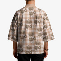 Brown Palaka Hawaii Kimono Hawaiian Lehua Blossoms LT05 - Polynesian Pride
