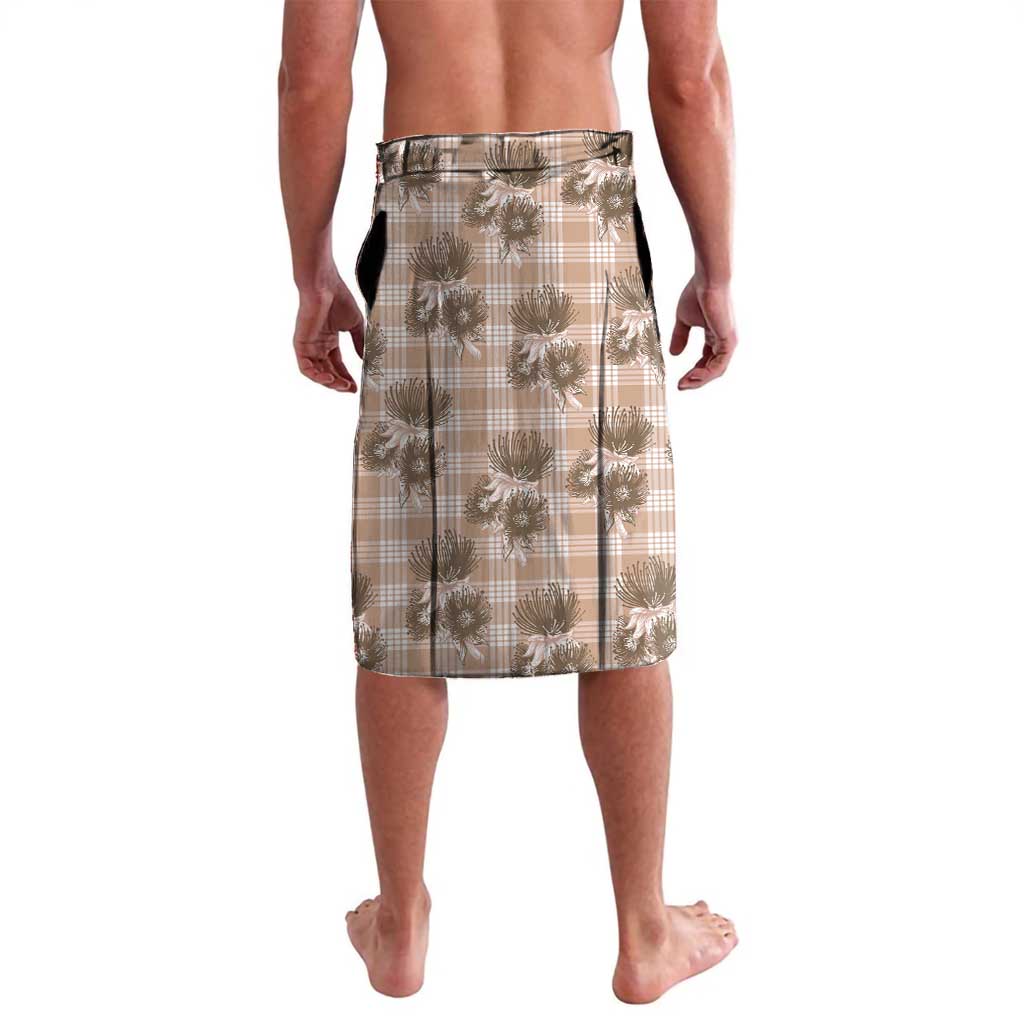 Brown Palaka Hawaii Lavalava Hawaiian Lehua Blossoms LT05 - Polynesian Pride