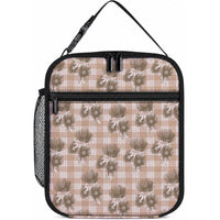 Brown Palaka Hawaii Lunch Bag Hawaiian Lehua Blossoms LT05 10.2 × 8.3 × 4.3 inch Brown - Polynesian Pride