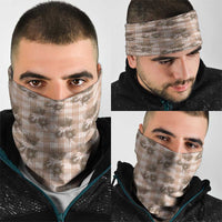 Brown Palaka Hawaii Neck Gaiter Hawaiian Lehua Blossoms LT05 - Polynesian Pride