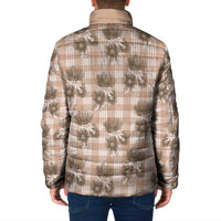Brown Palaka Hawaii Padded Jacket Hawaiian Lehua Blossoms LT05 - Polynesian Pride