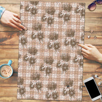 Brown Palaka Hawaii Puzzle Hawaiian Lehua Blossoms LT05 Brown - Polynesian Pride