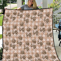 Brown Palaka Hawaii Quilt Hawaiian Lehua Blossoms LT05 Brown - Polynesian Pride