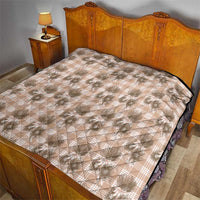 Brown Palaka Hawaii Quilt Hawaiian Lehua Blossoms LT05 - Polynesian Pride