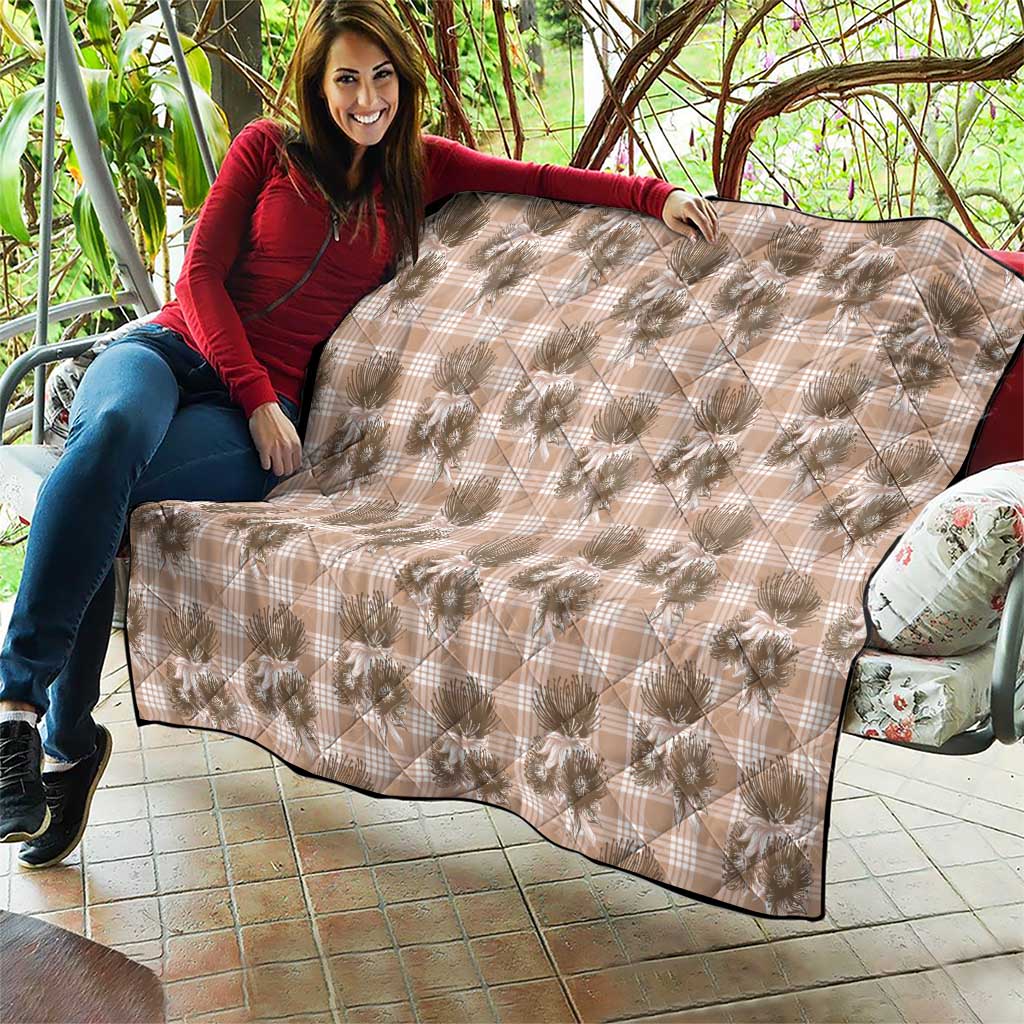 Brown Palaka Hawaii Quilt Hawaiian Lehua Blossoms LT05 - Polynesian Pride