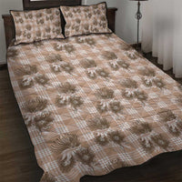Brown Palaka Hawaii Quilt Bed Set Hawaiian Lehua Blossoms LT05 Brown - Polynesian Pride