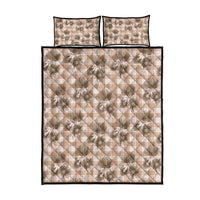Brown Palaka Hawaii Quilt Bed Set Hawaiian Lehua Blossoms LT05 - Polynesian Pride