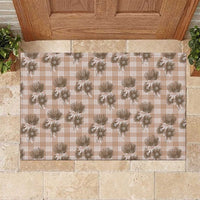 Brown Palaka Hawaii Rubber Doormat Hawaiian Lehua Blossoms LT05 Brown - Polynesian Pride