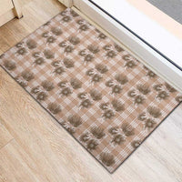 Brown Palaka Hawaii Rubber Doormat Hawaiian Lehua Blossoms LT05 - Polynesian Pride