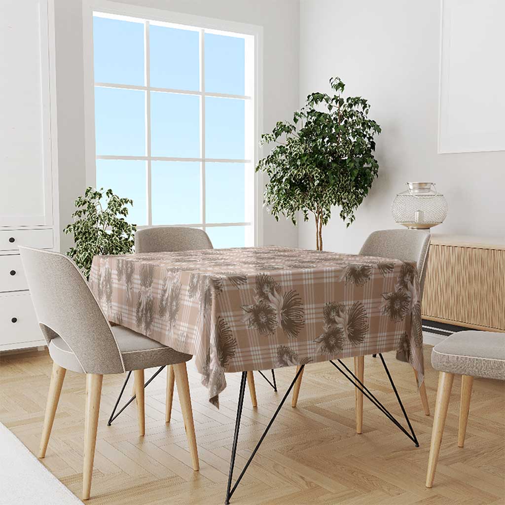 Brown Palaka Hawaii Tablecloth Hawaiian Lehua Blossoms LT05 - Polynesian Pride