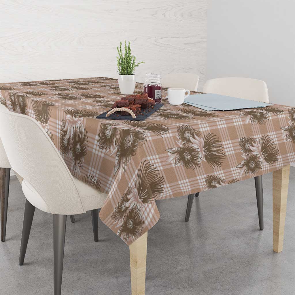 Brown Palaka Hawaii Tablecloth Hawaiian Lehua Blossoms LT05 - Polynesian Pride